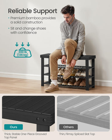 SONGMICS sturdy-construction supports daily use with stable entryway seating