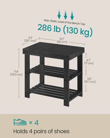 SONGMICS bamboo construction supports significant weight and durable daily use.