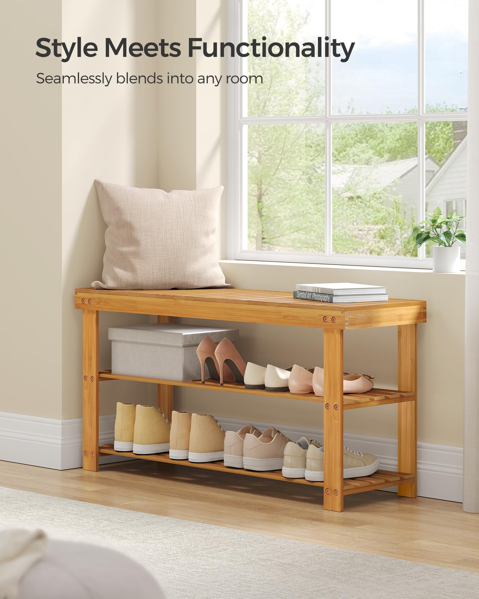 SONGMICS entryway setup shows versatile placement in hallway or bedroom