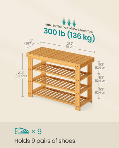 SONGMICS Shoe Rack Bench placed at entry for quick seating and storage.