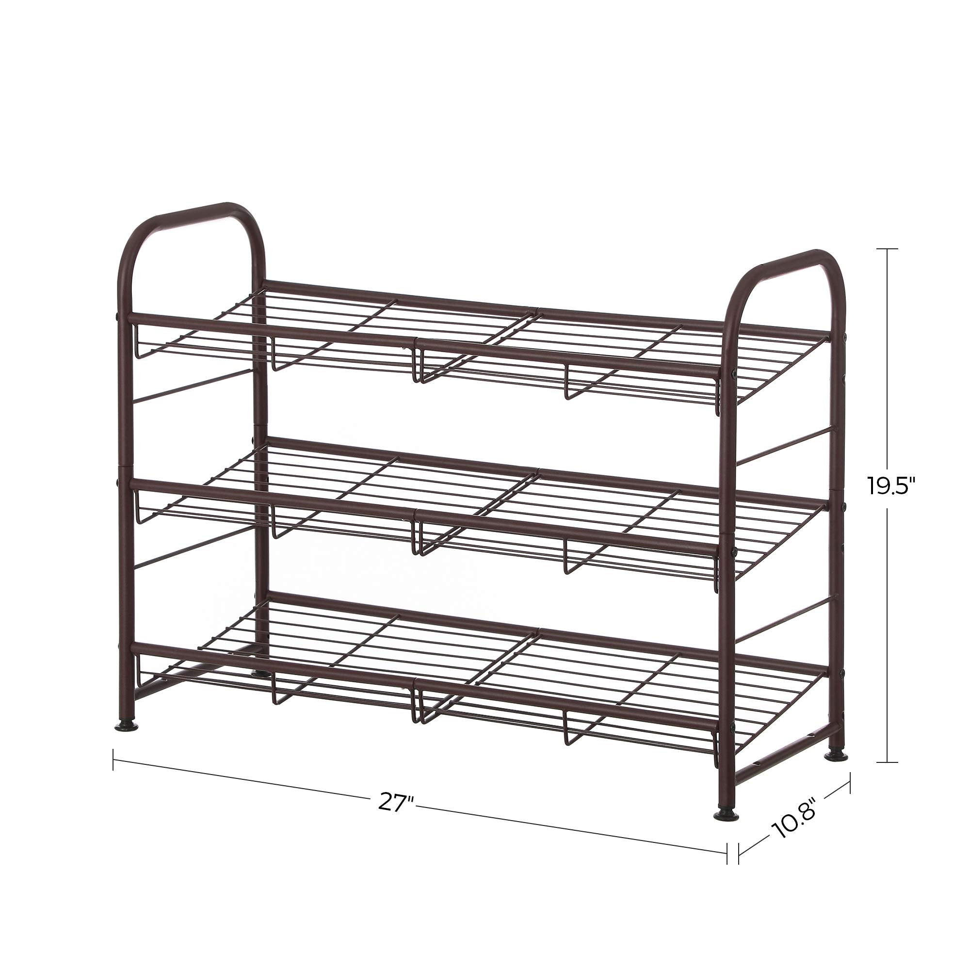 Songmics bronze finish shoe rack complements modern entryways