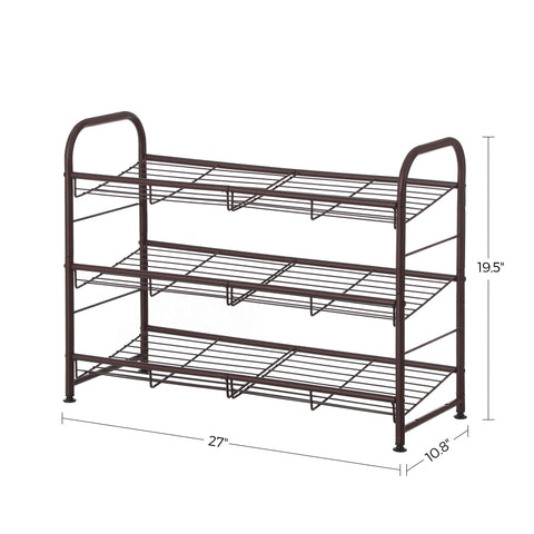 Songmics bronze finish shoe rack complements modern entryways