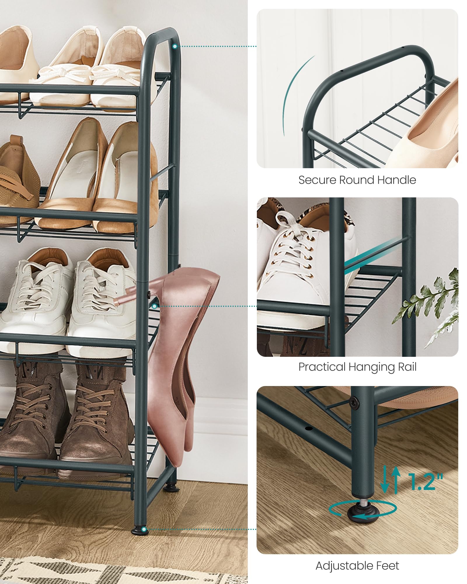 SONGMICS entryway use keeps shoes tidy near the door.