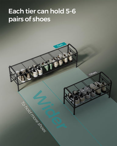 Songmics high-heel rails keep heels secure and upright.