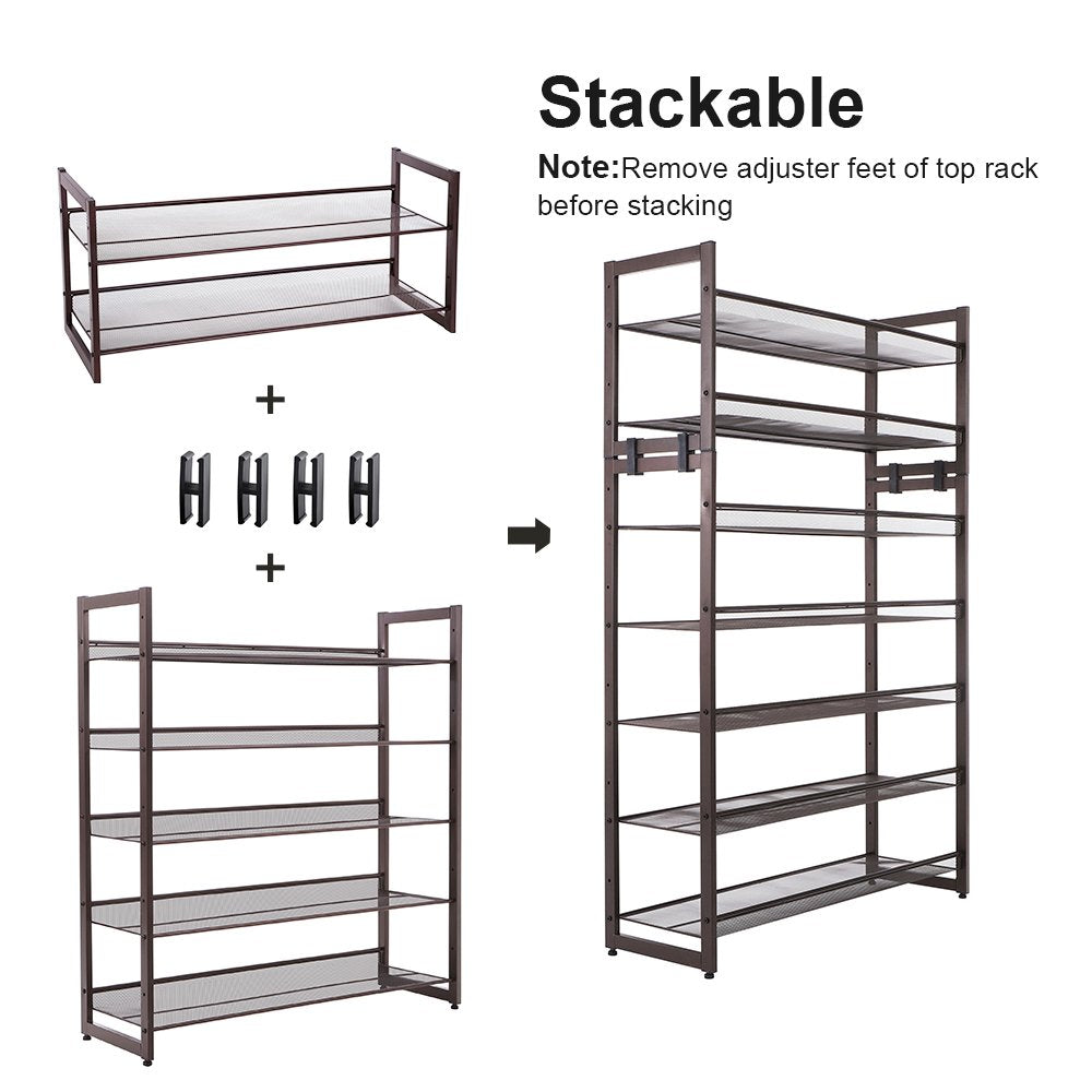 SONGMICS sturdy metal frame supports heavy shoes safely.