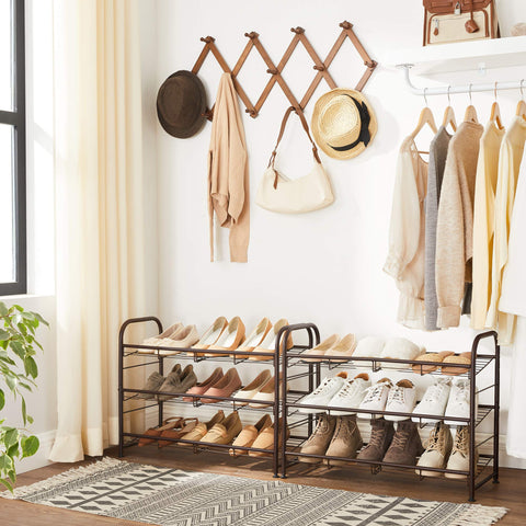 Songmics sturdy metal frame supports up to 30 lb per shelf
