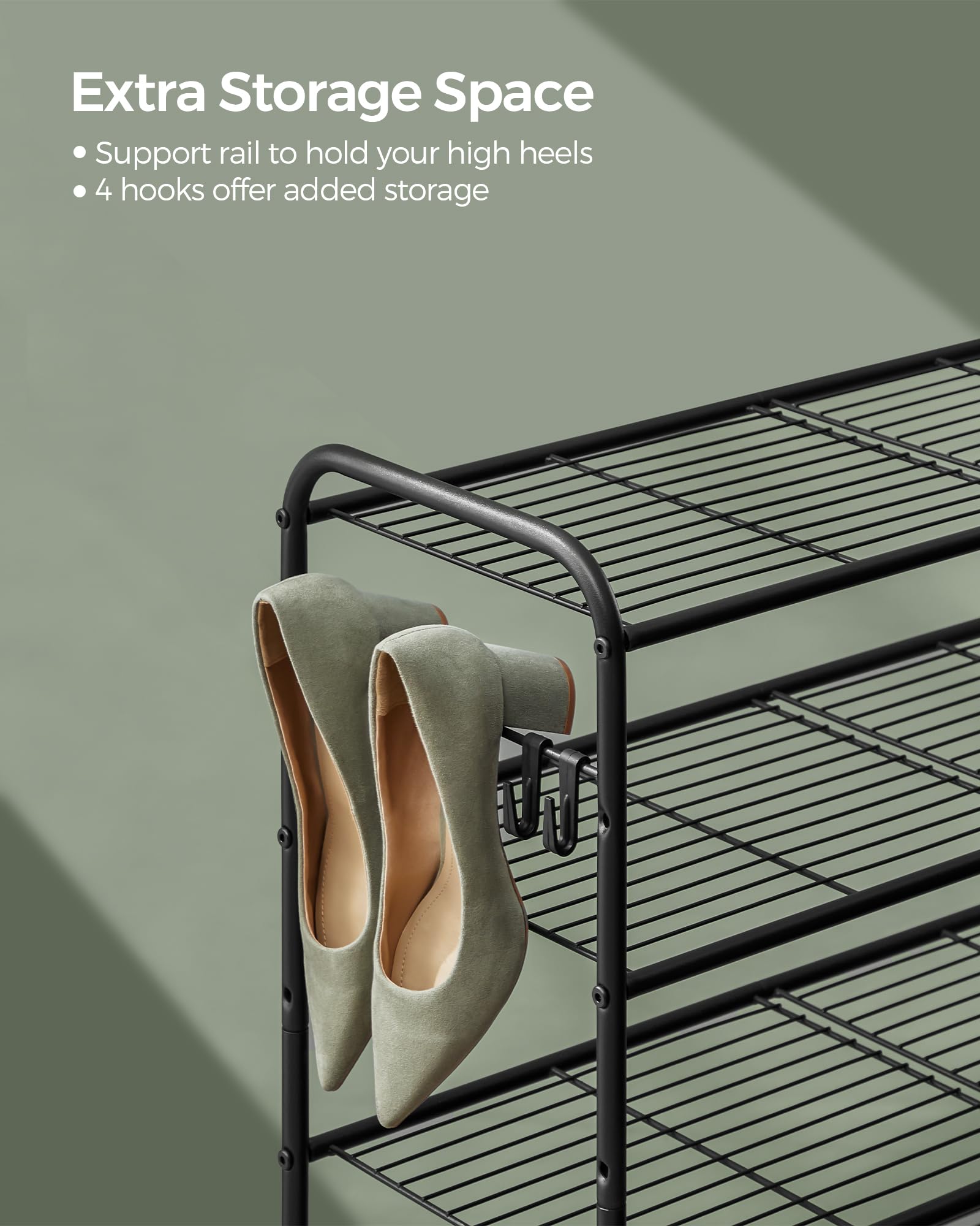 Songmics sturdy steel construction supports daily use.