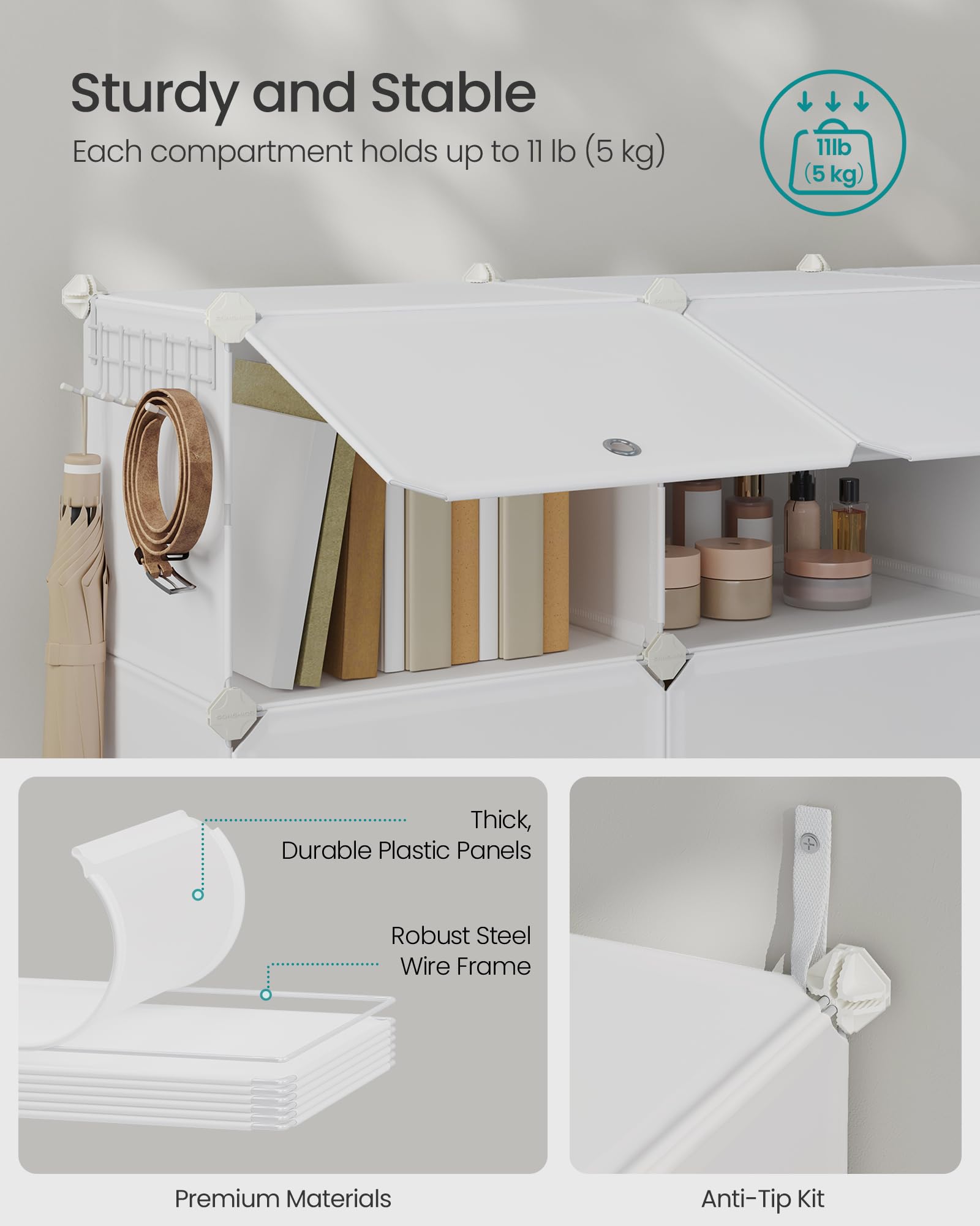 SongMICS versatile configuration adapts to spaces as one tall unit or multiple sections.
