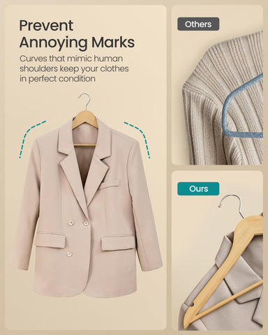 SONGMICS shoulder-notches securely hold delicate straps in place
