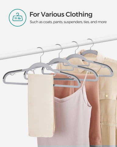 SONGMICS side hooks protect delicate straps from slipping.