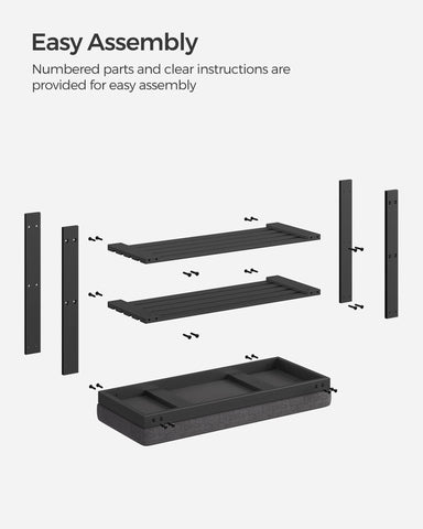 Songmics side view highlights slim profile and space saving design.