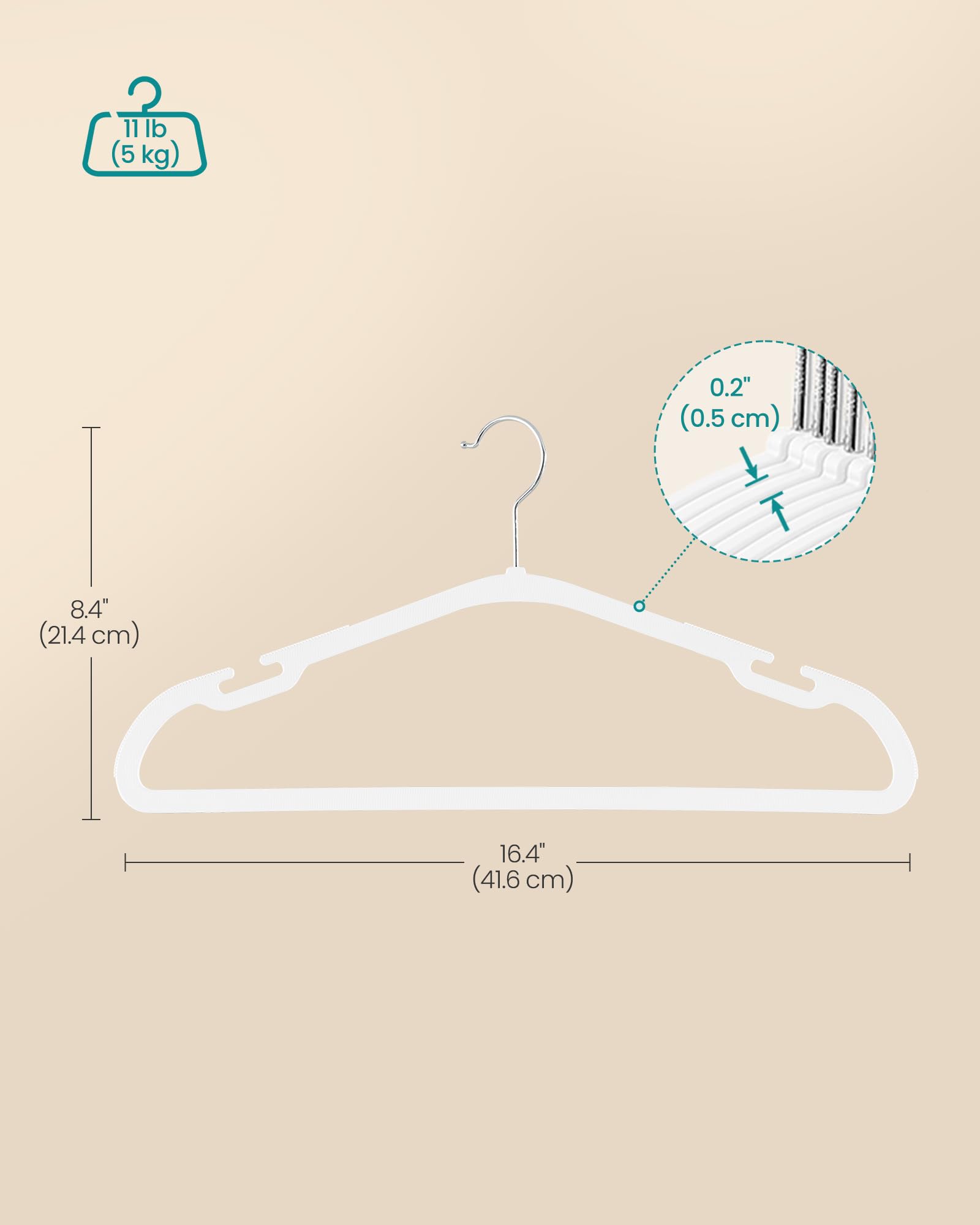 SONGMICS slim 0.2-inch hangers save closet space