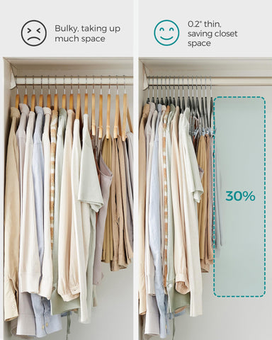 SONGMICS 0.2-inch-thick velvet hanger saves closet space with slim profile