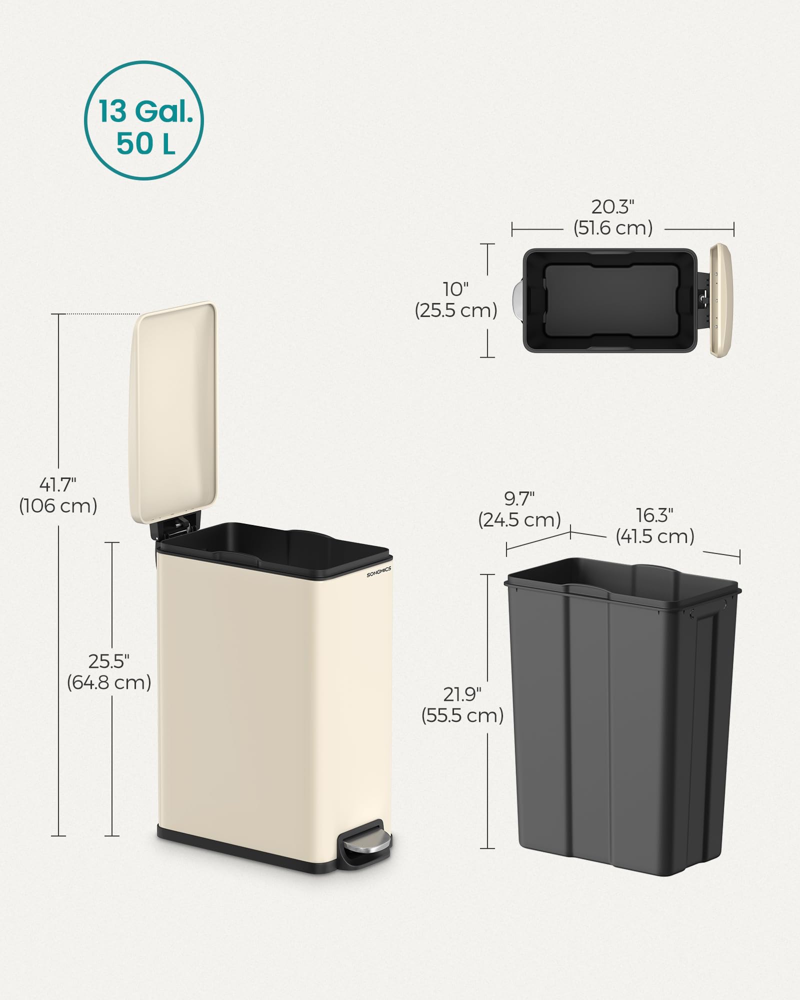 SongMics back handle helps move the slim can easily.