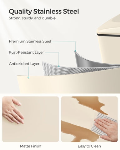 SongMics stainless steel design resists rust and cleans with a damp cloth.
