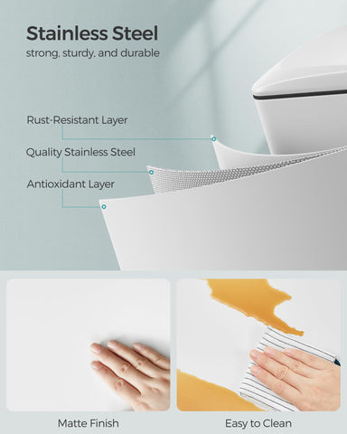 Songmics Slim Trash Can sturdy metal pedal for reliable opening.