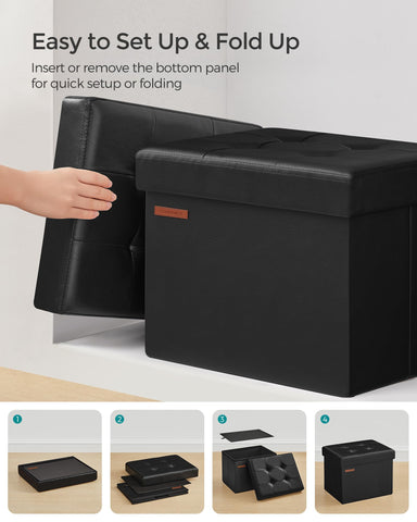Songmics small folding storage ottoman under-bed storage for neat spaces.