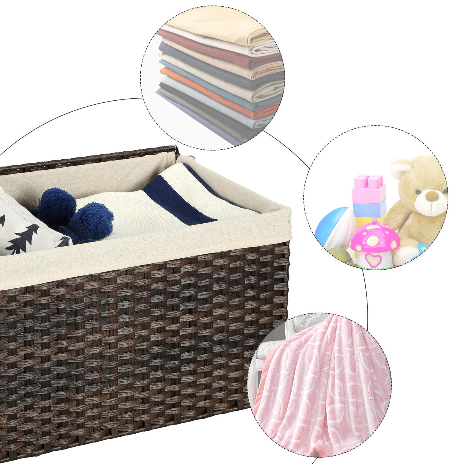SONGMICS laundry storage in bedroom helps organize clothes