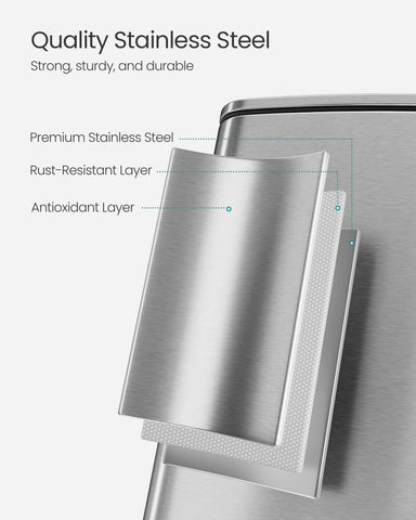 SONGMICS soft-close lid shuts quietly and can stay open for easy disposal.