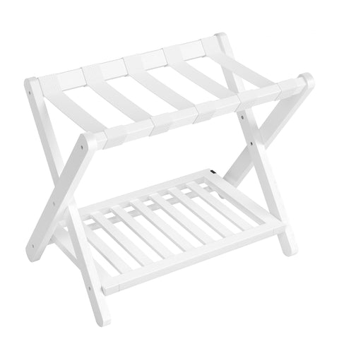 Songmics solid wood luggage rack ready-to-use setup for guest rooms