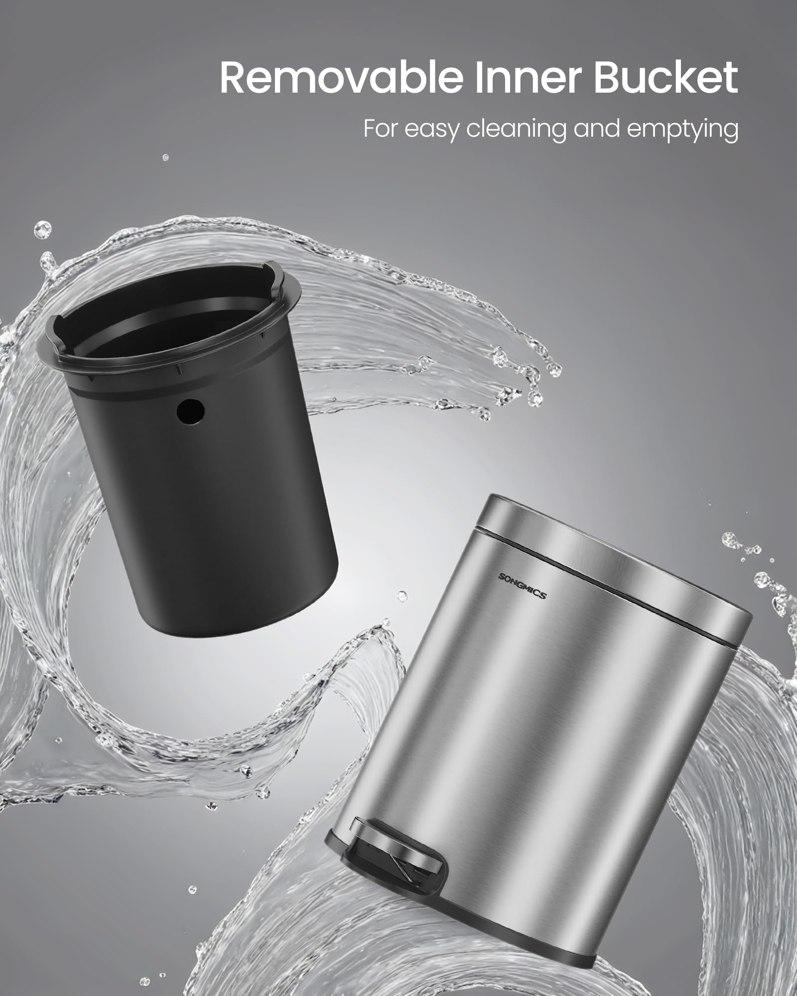 SONGMICS space-saving profile fits tight corners and under counters.