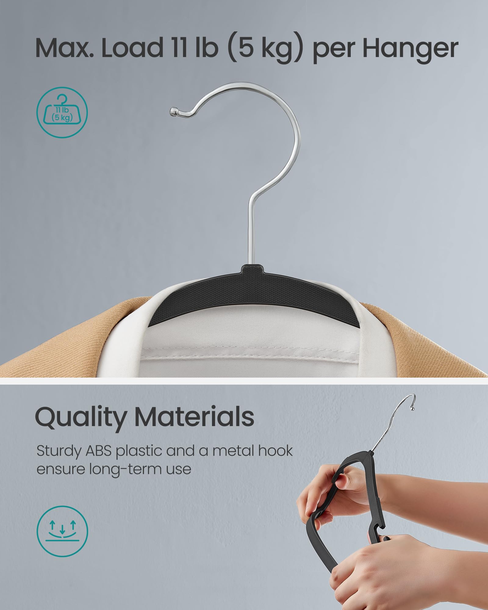 SongMics space-saving design keeps closet organized.