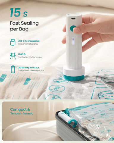 Songmics space-saving compression bags compressing bedding and clothes efficiently