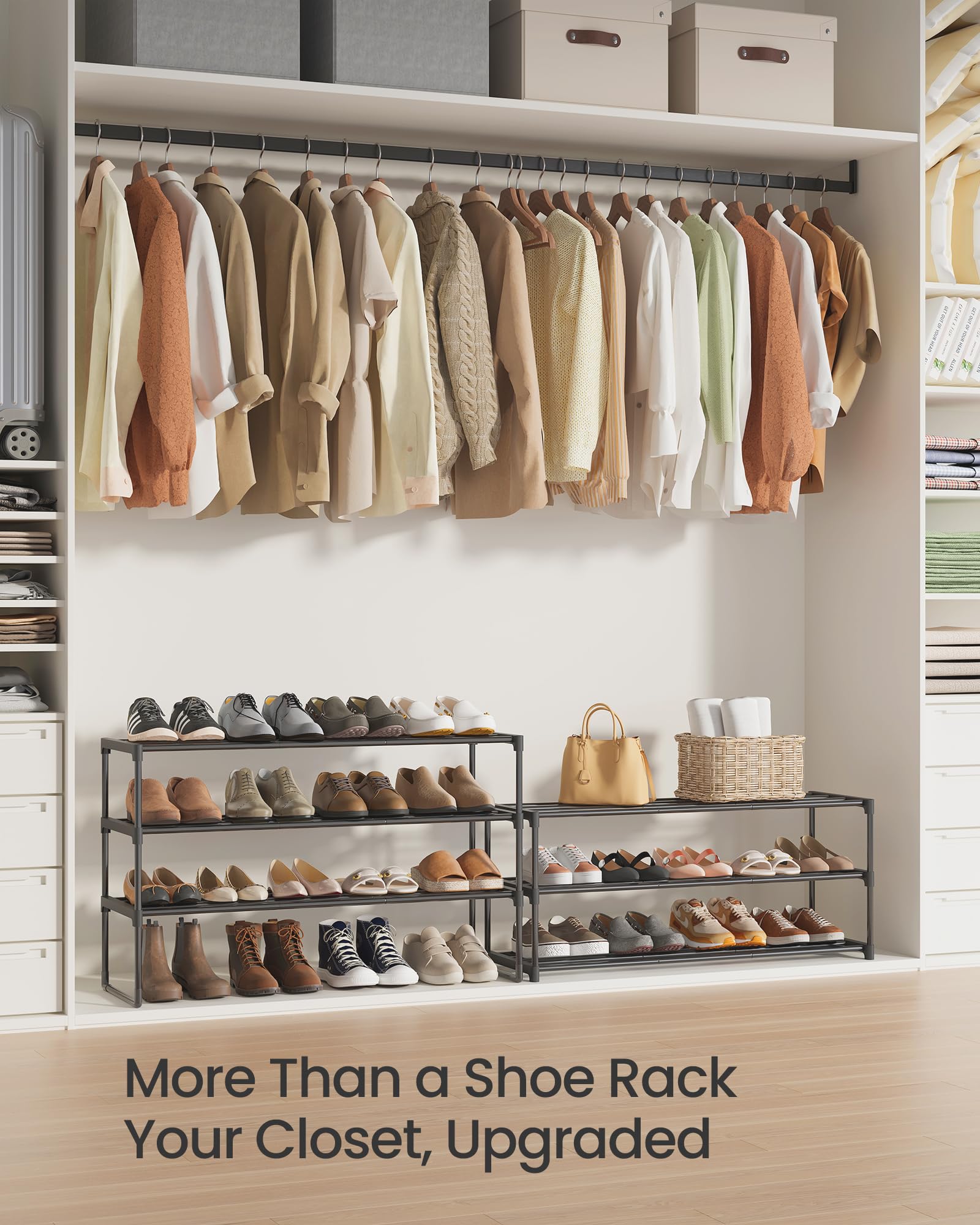 SONGMICS spacious-capacity shoe rack handles 24–30 pairs.