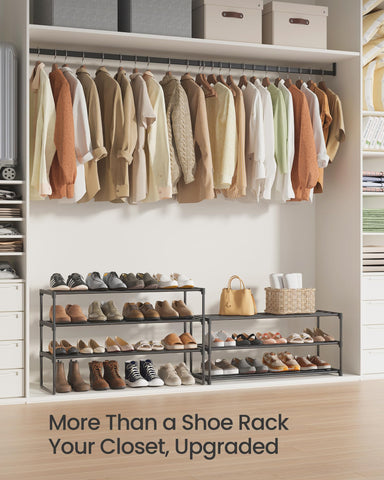 SONGMICS spacious-capacity shoe rack handles 24–30 pairs.