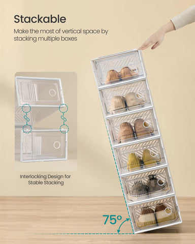 SONGMICS Stackable Boxes back panel vents provide airflow and odor control.