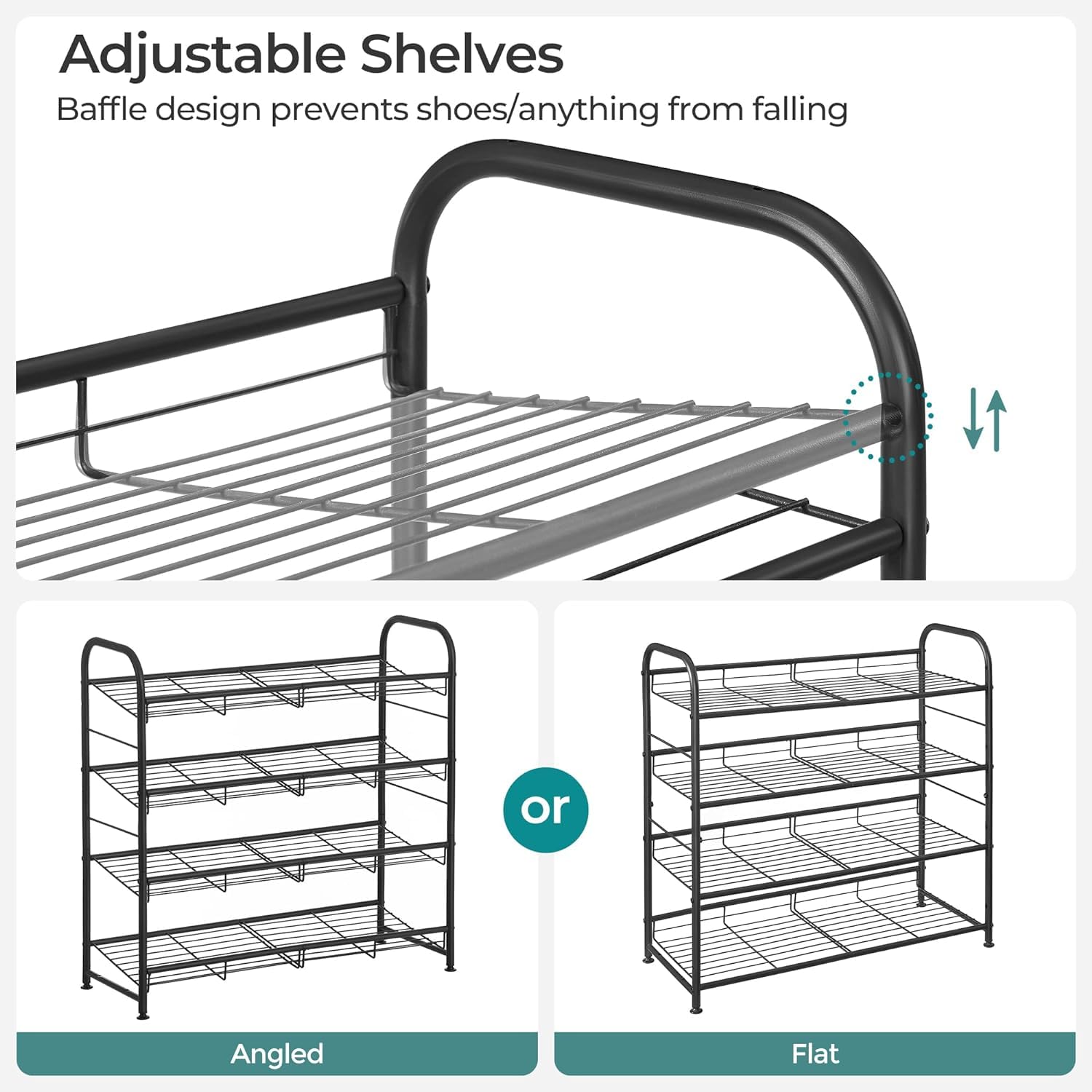 SONGMICS stackable shoe rack multi-purpose use fits sundries too