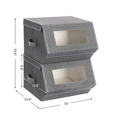 SONGMICS stackable storage bin clear view to identify contents