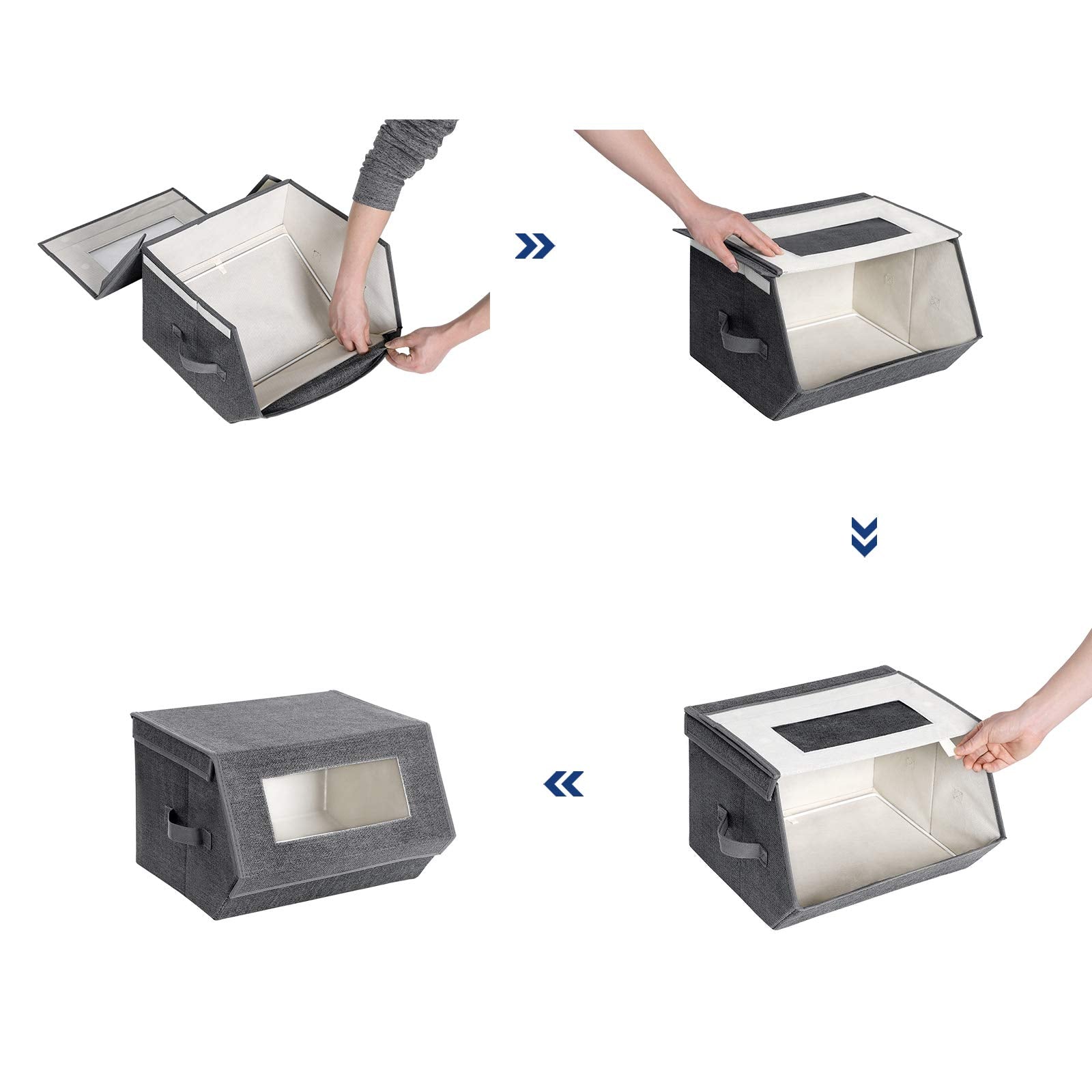 SONGMICS stackable storage bin dust proof lid protects contents