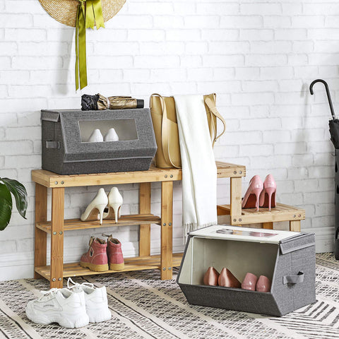 SONGMICS stackable storage bin stacked setup saves space