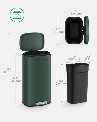 Songmics stainless steel surface resists fingerprints and rust.