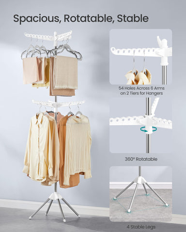 SONGMICS stainless steel main pole and legs ensure durability.