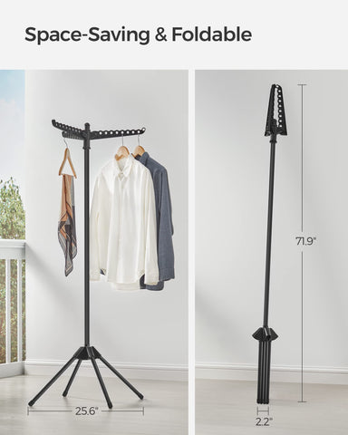 SONGMICS stainless steel pole and joints ensure durability during drying