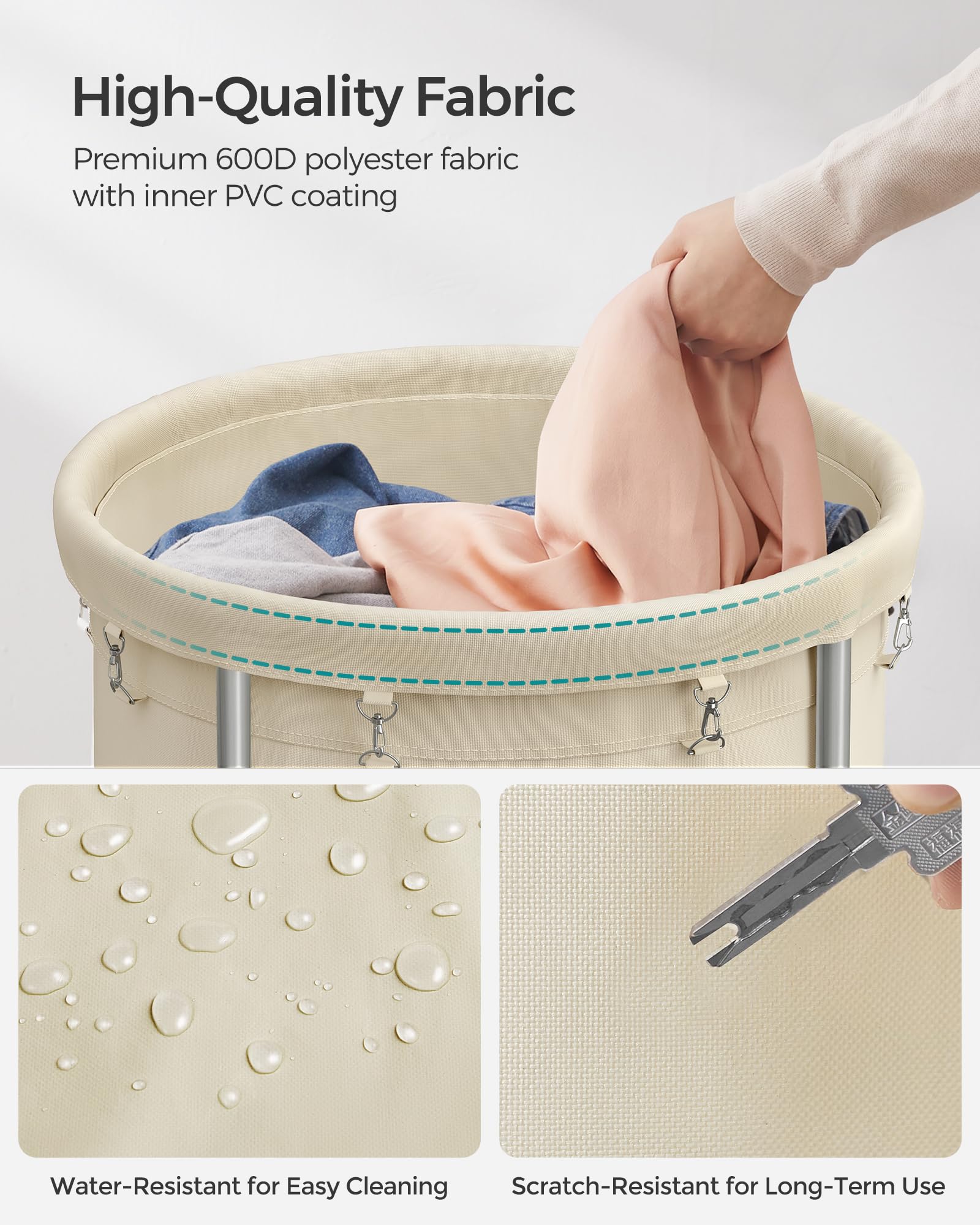 Songmics steel frame with rust-resistant coating supports heavy loads