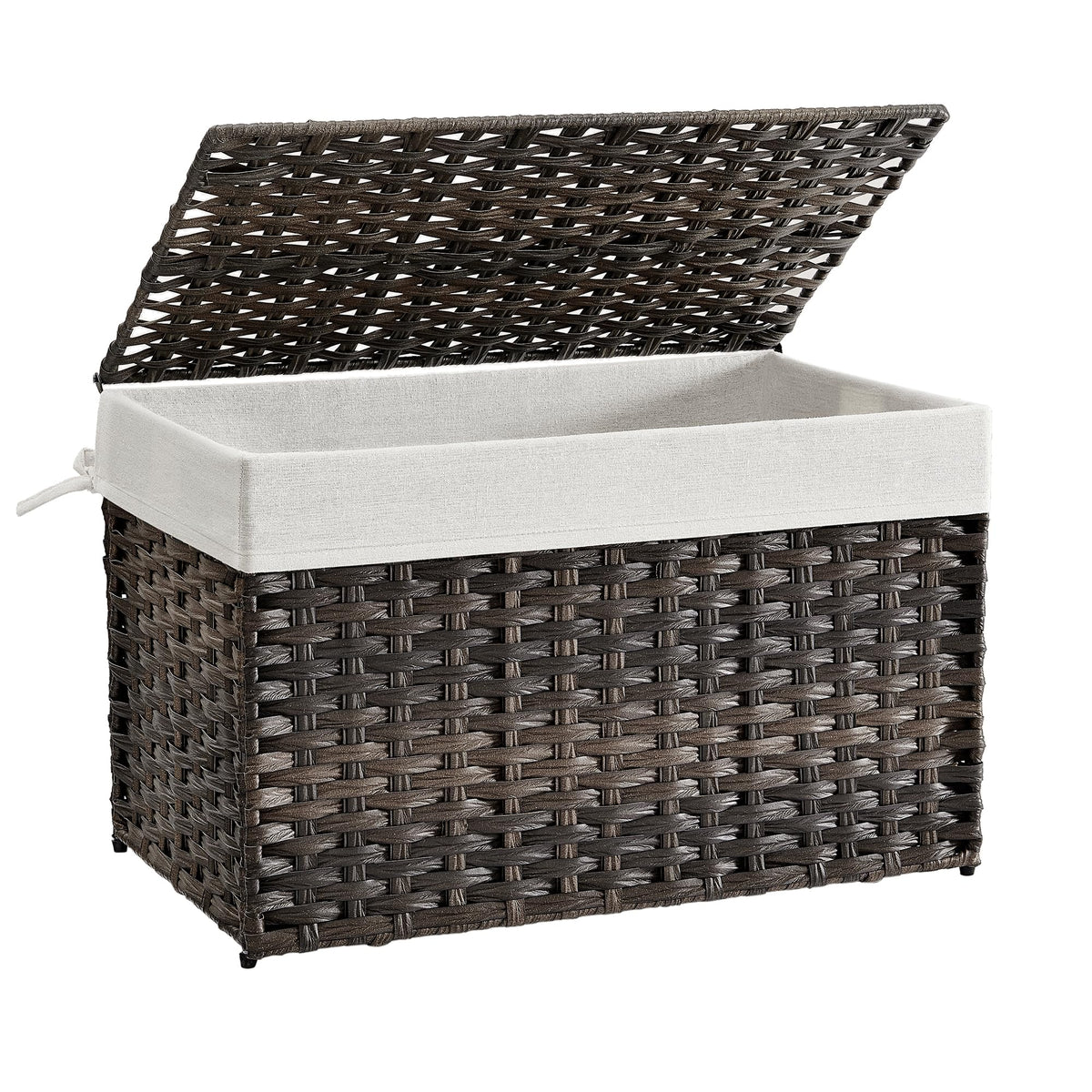 SONGMICS storage basket with lid closed, dust-free and organized.