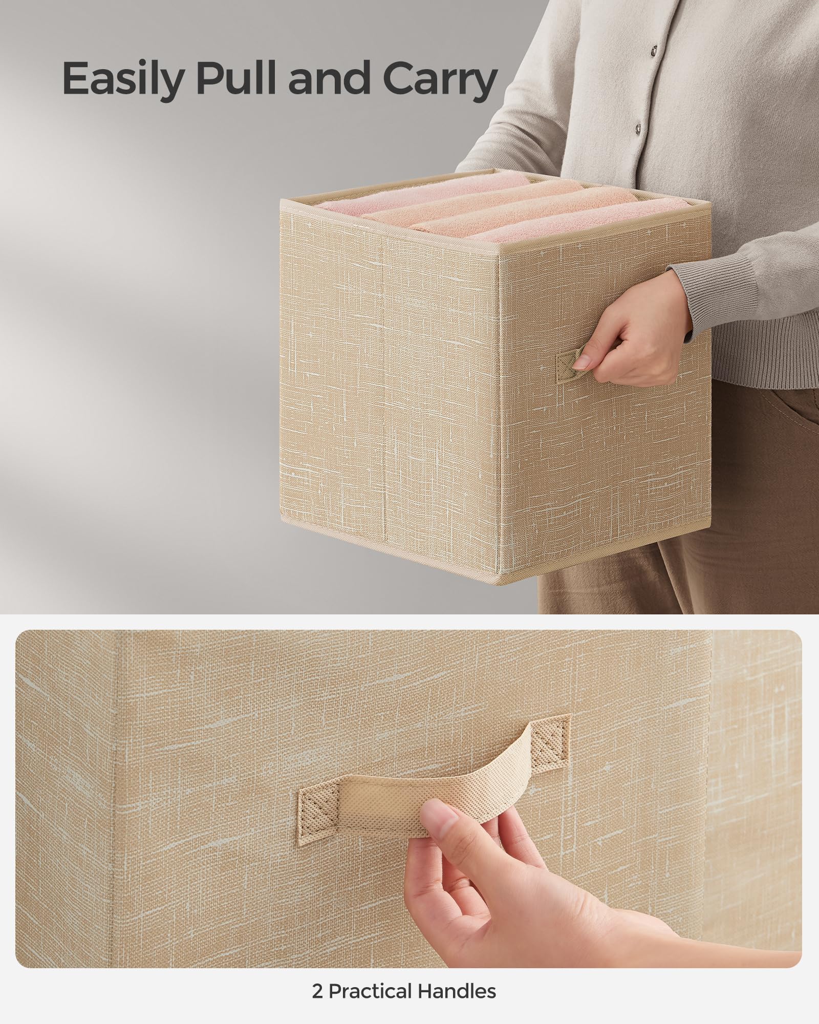 SONGMICS 13-inch cube size design fits standard cube organizers