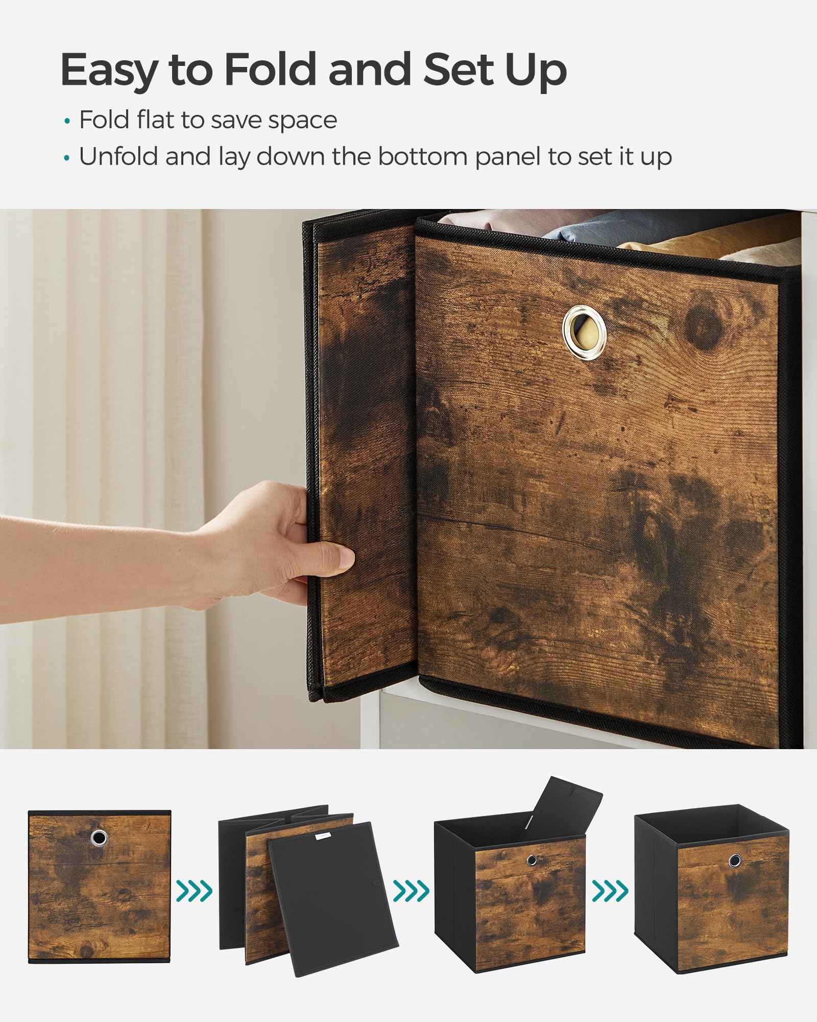 SONGMICS storage cubes bedroom use for wardrobe and closet organization.
