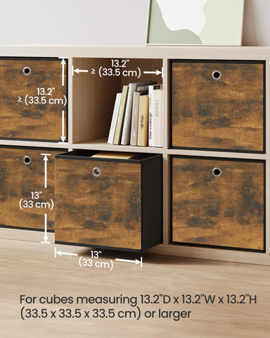 SONGMICS storage cubes open view revealing accessible interior.