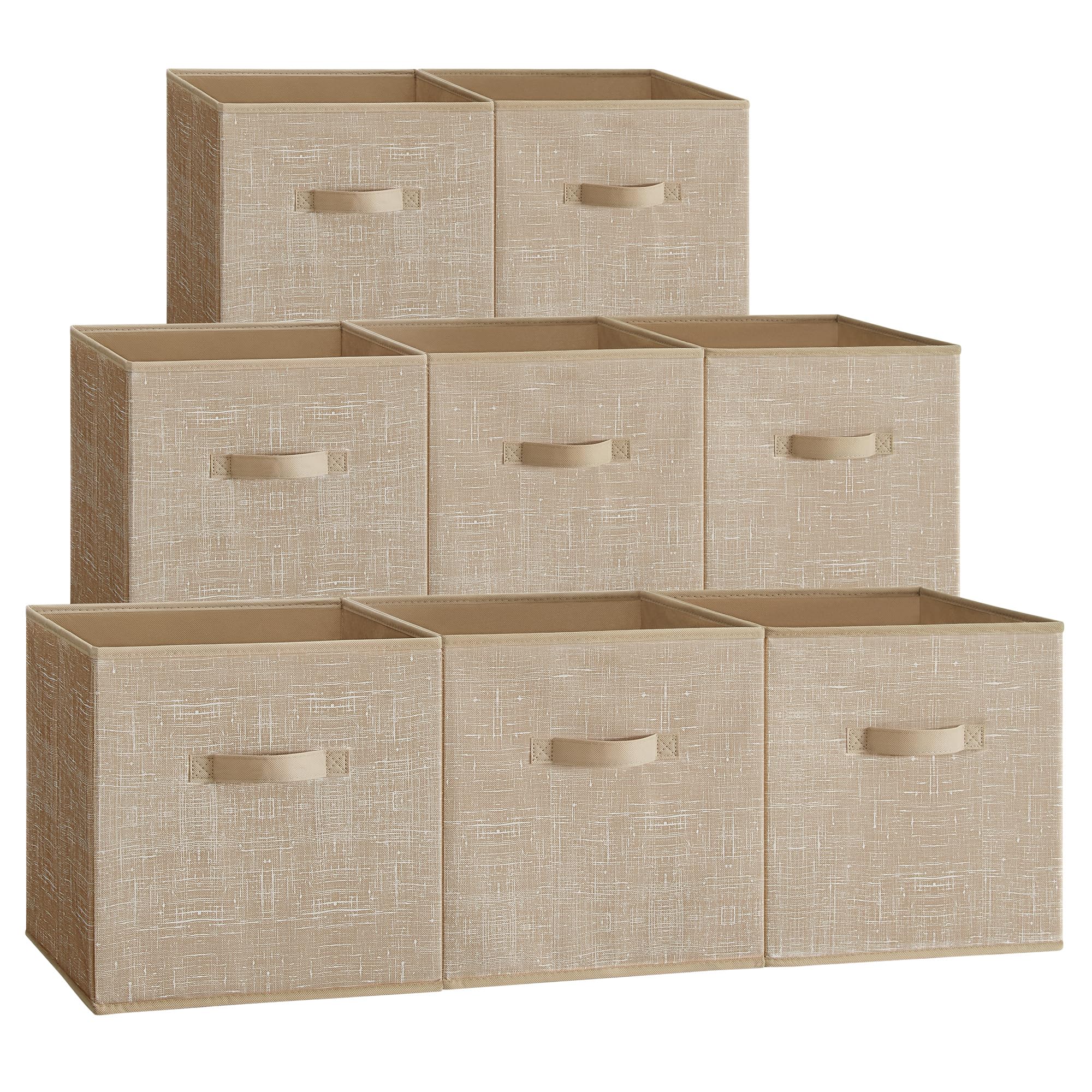 SONGMICS storage cubes 8-pack folded neatly on a shelf for easy organization