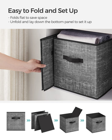 Songmics cube organized on a shelf in bedroom or study
