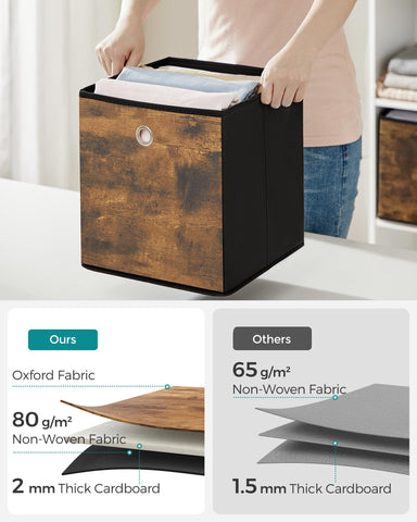 SONGMICS storage cubes constructed with durable fabric and cardboard for everyday use