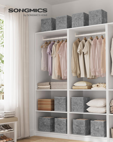 Songmics storage cubes with double handles offer easy grip for portable storage.
