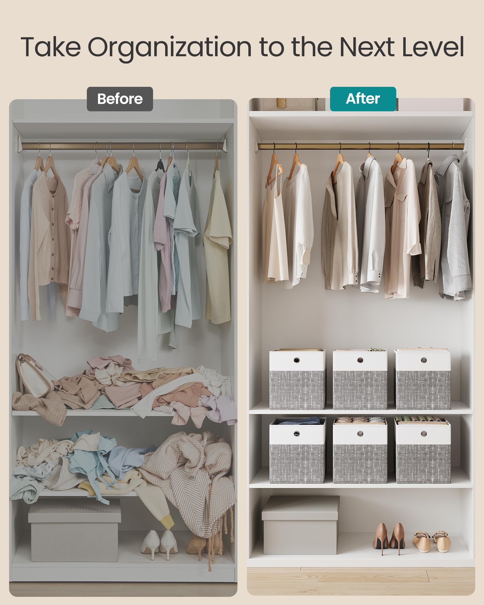 SONGMICS storage cubes fold flat to save space when not in use