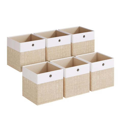 SONGMICS Storage Cubes on a shelf show foldable design for neat organization.