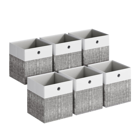 SONGMICS storage cubes in white and gray brighten shelves for tidy organization
