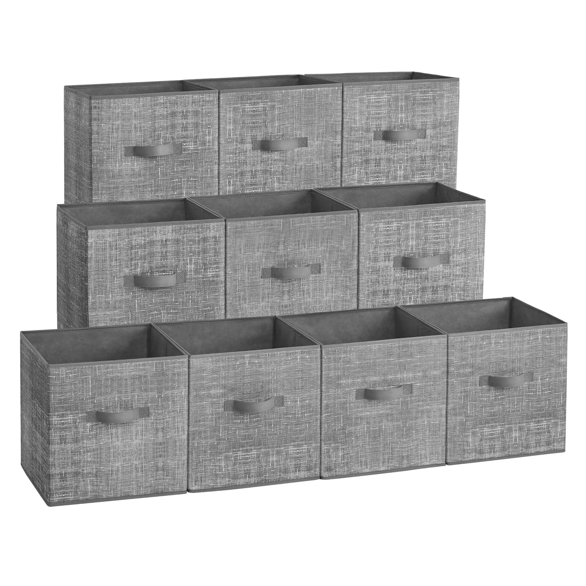 Songmics storage cubes front view in cattail gray, ideal for wardrobe organization.